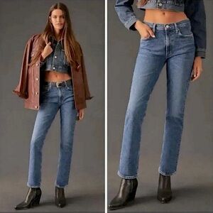 AGOLDE Merrel Jeans High Rise Straight Leg Blue Ankle